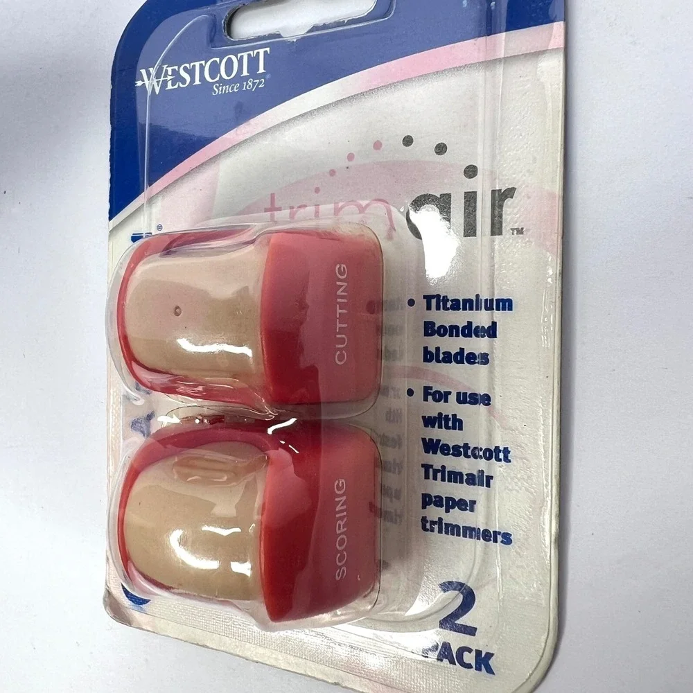 Westcott Red Trimair Replacement Blades 2‎ Pack Titanium Bonded 15169 NIP